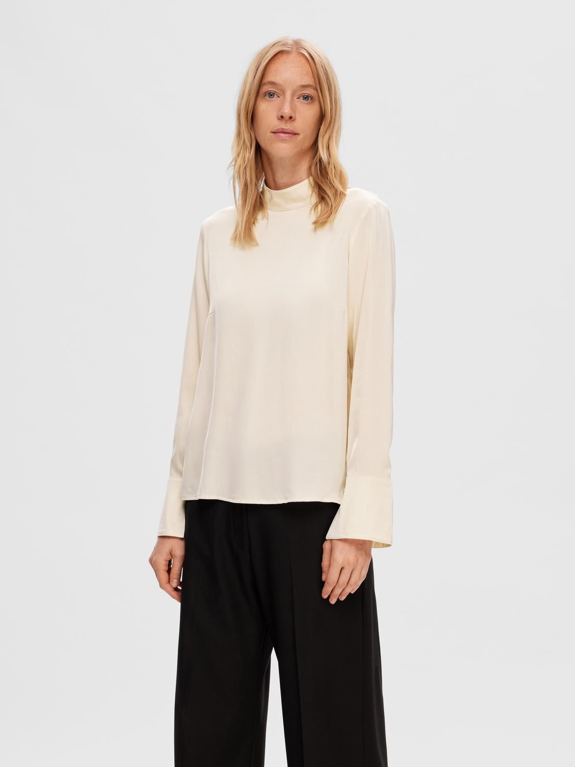 Ivy LS Satin Top B - Birch