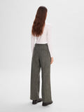 Hera HW Wide Pant - Dark Grey Melange Herringbone