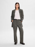 Hera HW Wide Pant - Dark Grey Melange Herringbone