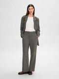 Hera HW Wide Pant - Dark Grey Melange Herringbone