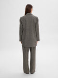 Hera LS Relaxed Blazer - Dark Grey Melange W/Herringbone