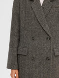 Hera LS Relaxed Blazer - Dark Grey Melange W/Herringbone