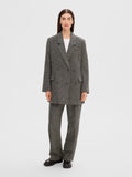 Hera LS Relaxed Blazer - Dark Grey Melange W/Herringbone