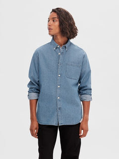 Regrick-Denim-New Shirt Ls W - Medium Blue Denim