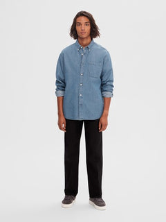 Regrick-Denim-New Shirt Ls W - Medium Blue Denim