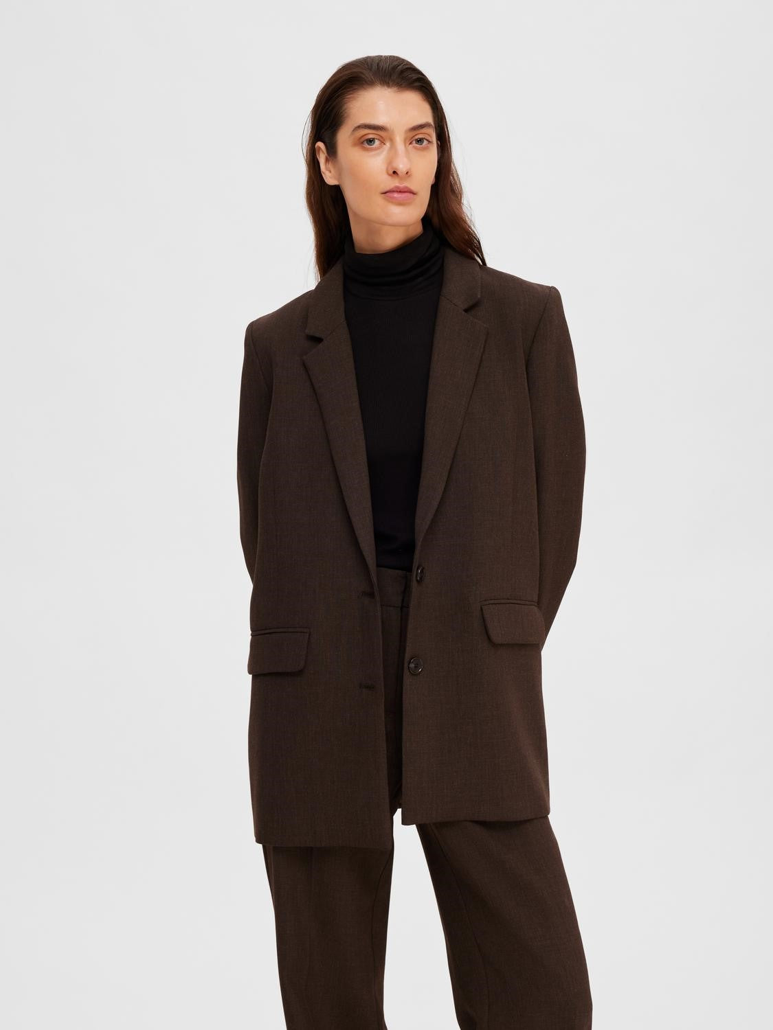 Rita LS Relaxed Blazer - Java Melange
