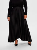 Tina Long Plisse Skirt B - Black