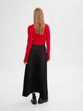 Tina Long Plisse Skirt B - Black