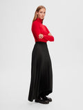 Tina Long Plisse Skirt B - Black