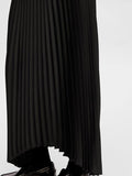 Tina Long Plisse Skirt B - Black