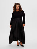 Tina Long Plisse Skirt B - Black