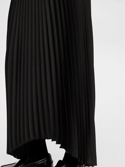 Tina Long Plisse Skirt B - Black