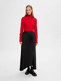 Tina Long Plisse Skirt B - Black