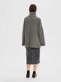 Mary LS Long Knit Roll Neck - Light Grey Melange