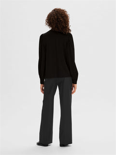 Saya Ls High Neck Top - Black