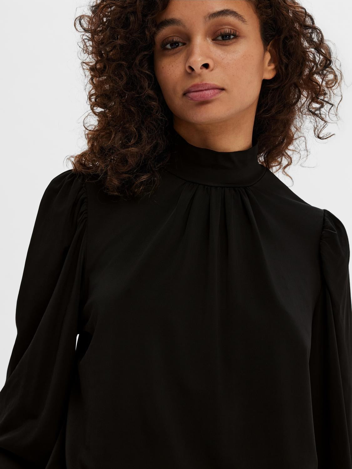 Saya Ls High Neck Top - Black