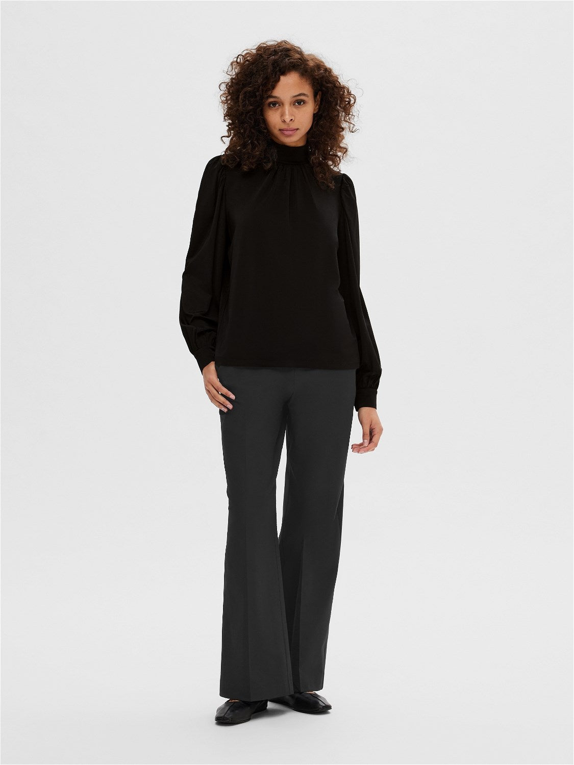 Saya Ls High Neck Top - Black