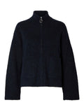 Sia Ls Knit Zipper Cardigan - Dark Sapphire Melange