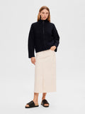 Sia Ls Knit Zipper Cardigan - Dark Sapphire Melange