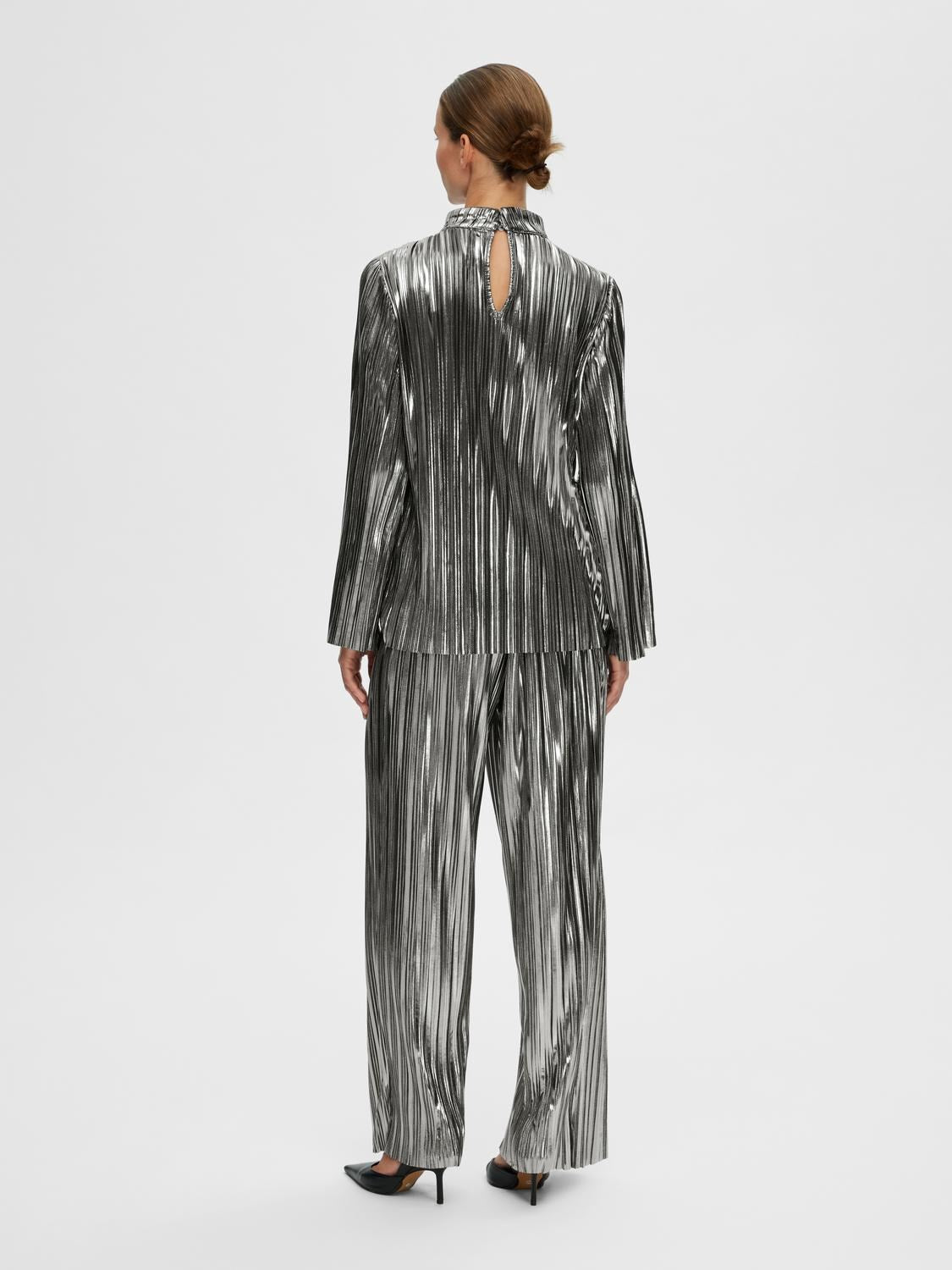 Naline Tinni HW Relaxed Pant - Silver