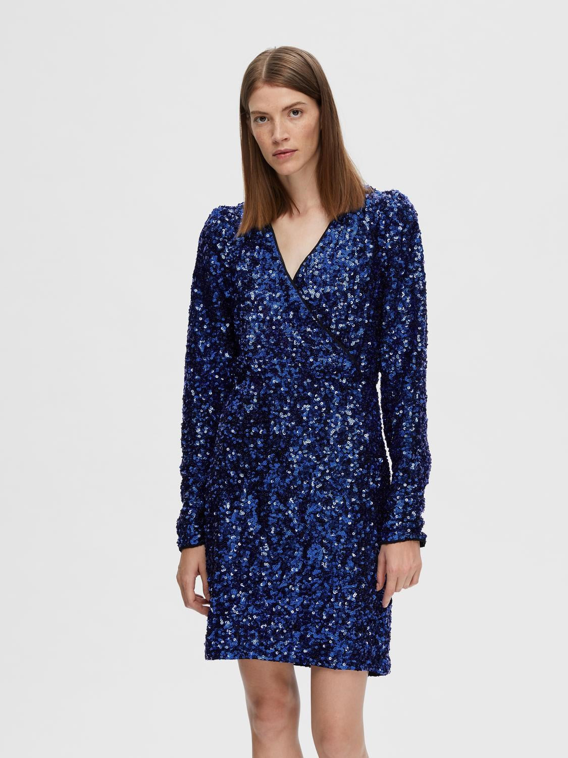 Danna LS Short Sequins Dress - Surf The Web