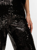 Alaia HW Long Sequins Pant - Black