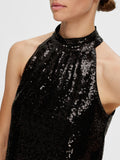 Alaia Halterneck Sequins Top - Black