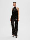 Alaia Halterneck Sequins Top - Black