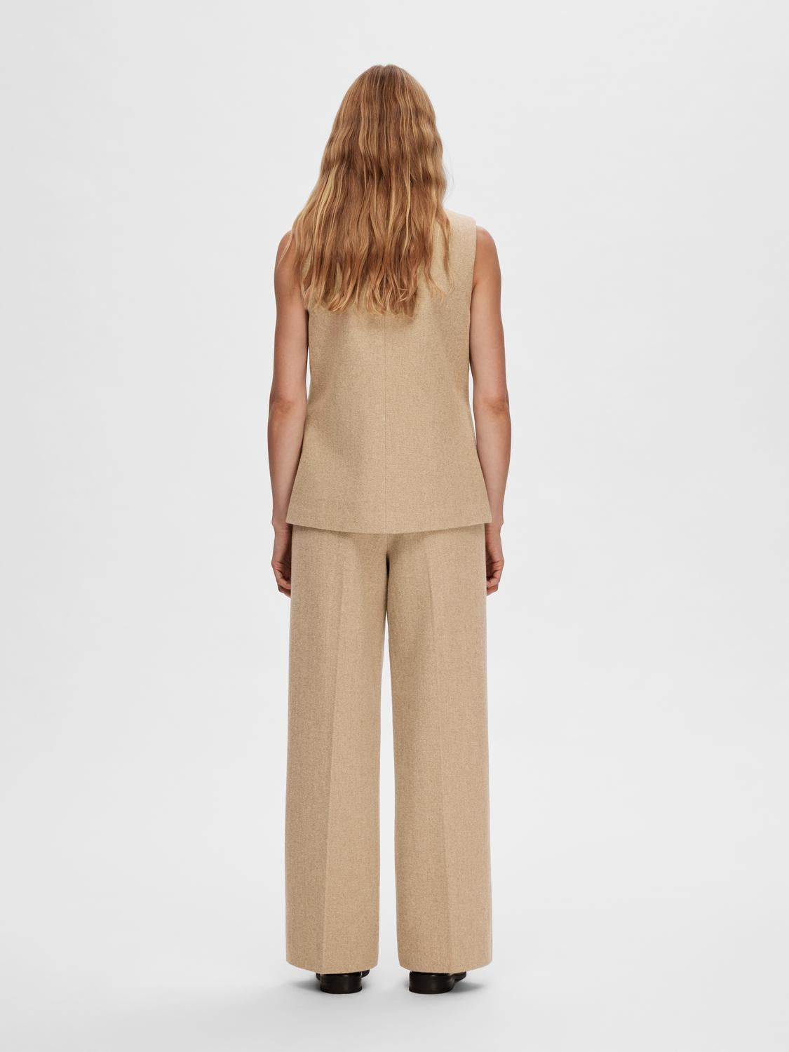 Britt-Eliana HW Wide Pant - Cornstalk Melange