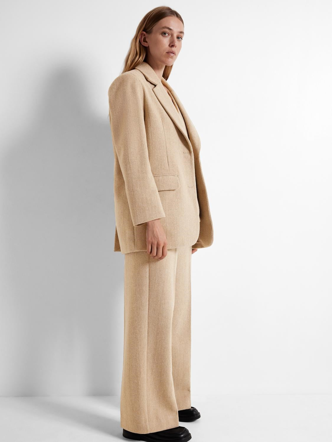 Britt-Eliana HW Wide Pant - Cornstalk Melange