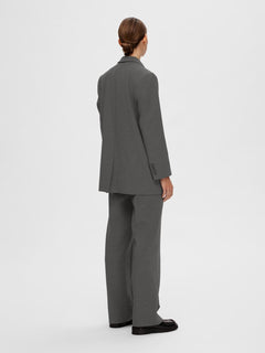 Rita Ls Relaxed Blazer - Dark Grey Melange
