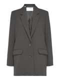 Rita Ls Relaxed Blazer - Dark Grey Melange