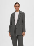 Rita Ls Relaxed Blazer - Dark Grey Melange