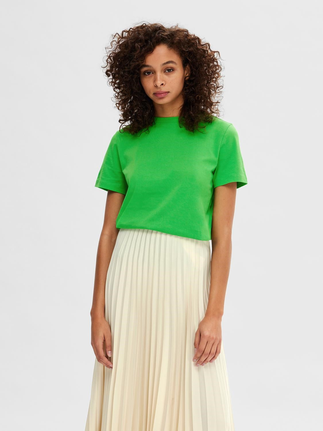 Myessential Ss O-Neck Tee - Grön