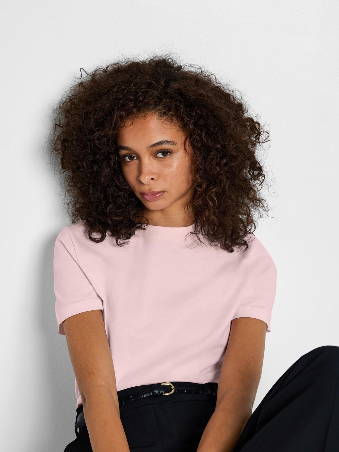 Myessential Ss O-Neck T-shirt - Cradle Pink