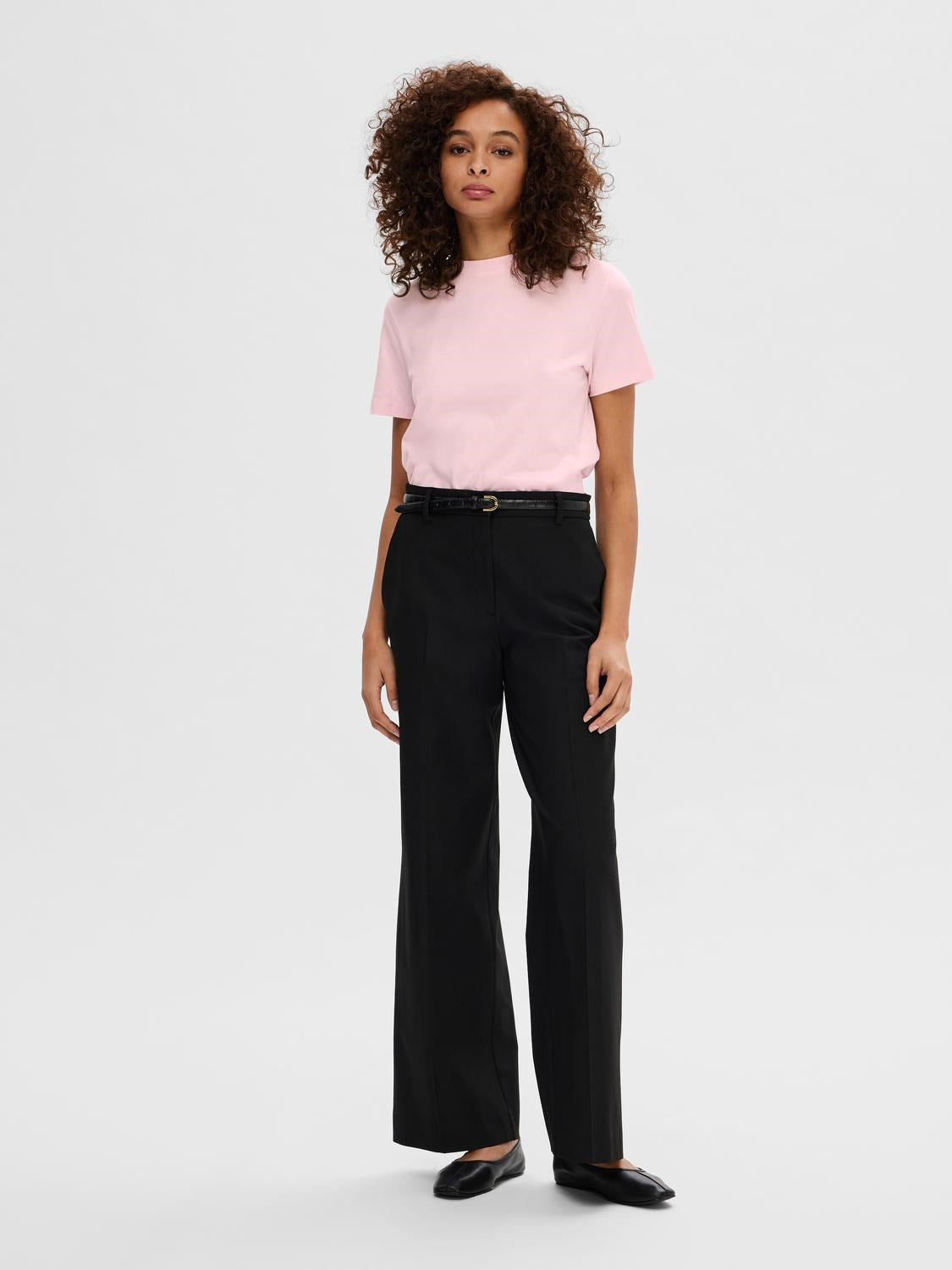 Myessential Ss O-Neck T-shirt - Cradle Pink
