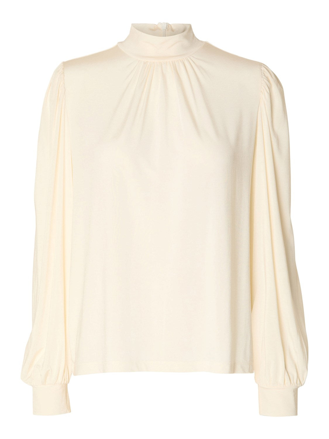 Saya Ls High Neck Top - Snow White