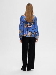 Mariette Ls Aop Top - Dark Sapphire Aop