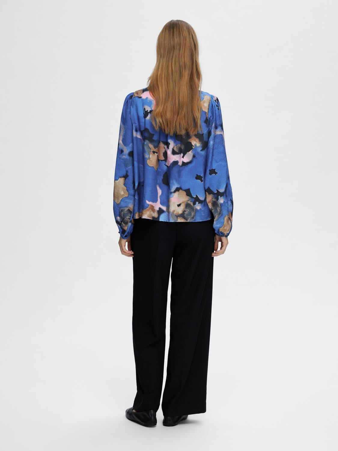 Mariette Ls Aop Top - Dark Sapphire Aop