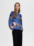 Mariette Ls Aop Top - Dark Sapphire Aop