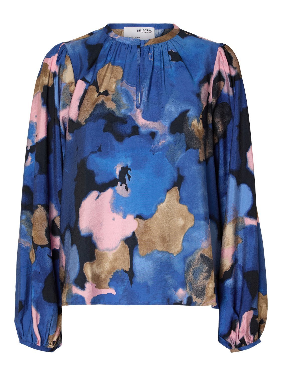 Mariette Ls Aop Top - Dark Sapphire Aop