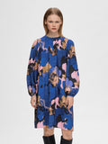 Mariette Ls Aop Short Dress - Dark Sapphire Aop