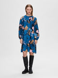 Mariette Ls Aop Short Dress - Dark Sapphire Aop