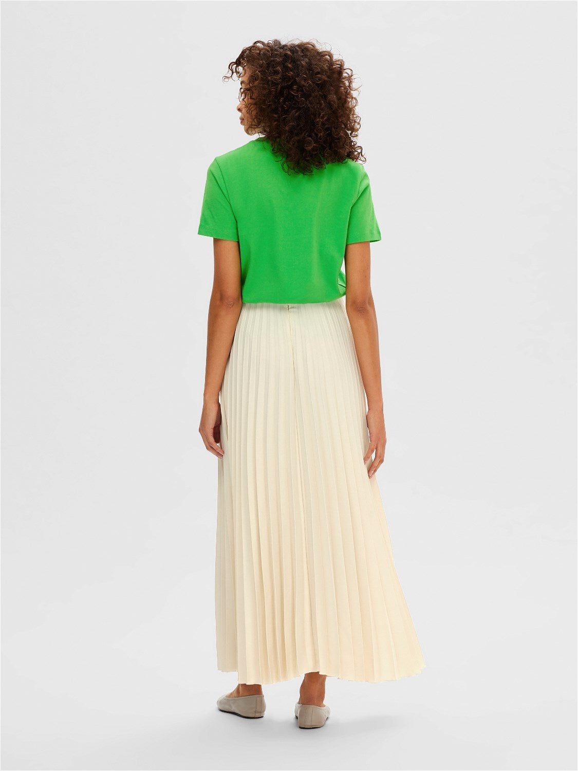 Tina Hw Ankle Plisse Skirt - Birch