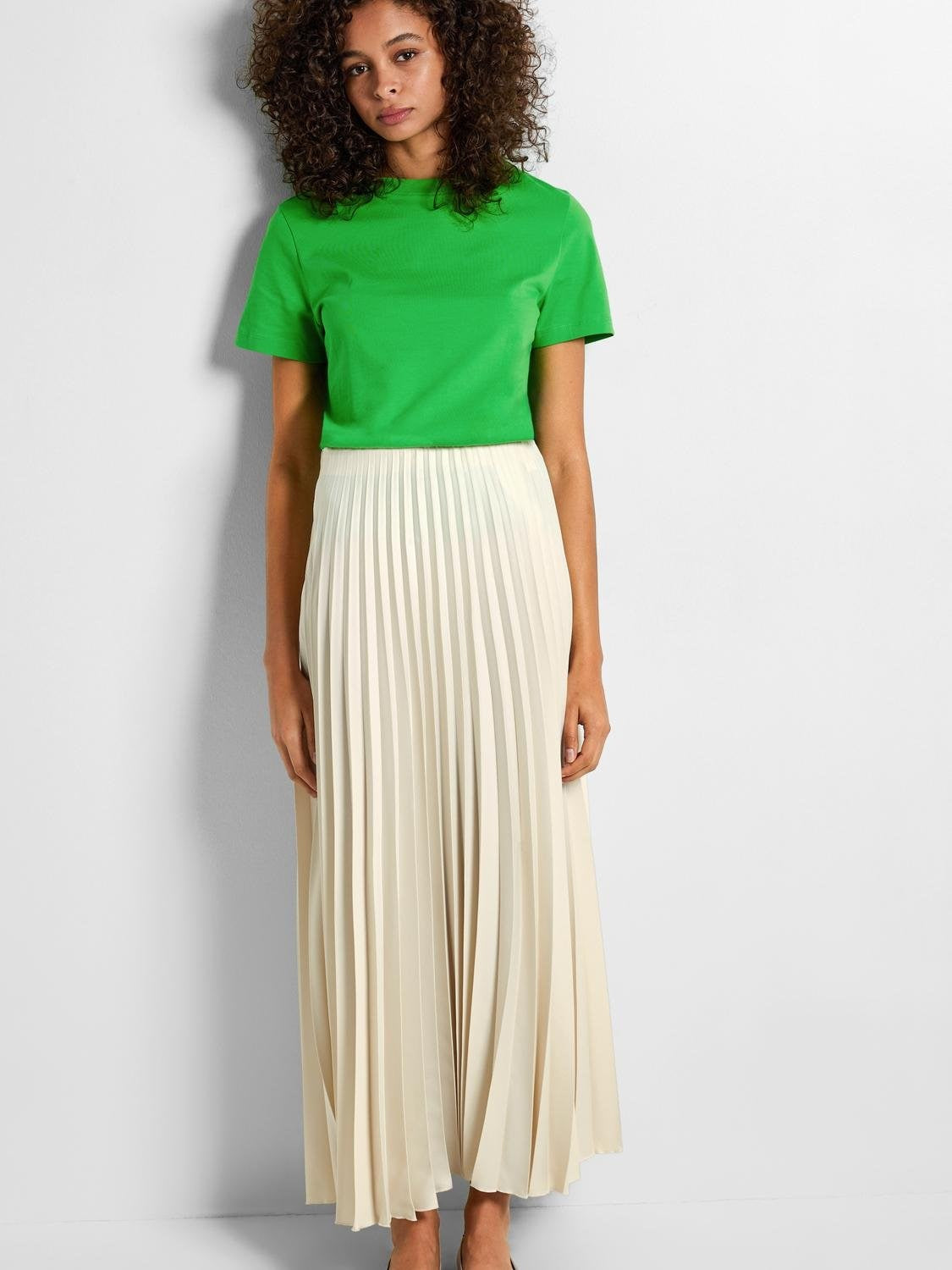 Tina Hw Ankle Plisse Skirt - Birch