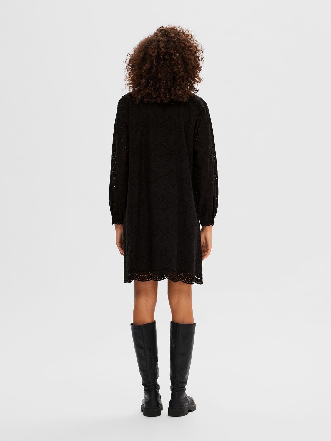 Tatiana Ls Short Embr Dress - Black