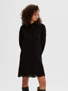 Tatiana Ls Short Embr Dress - Black