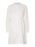Selected Femme Tatiana Ls Short Embr Dress - Bright White