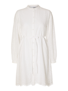 Tatiana Ls Short Embr Dress - Bright White
