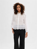 Tatiana L/S Embr Skjorta - Bright White